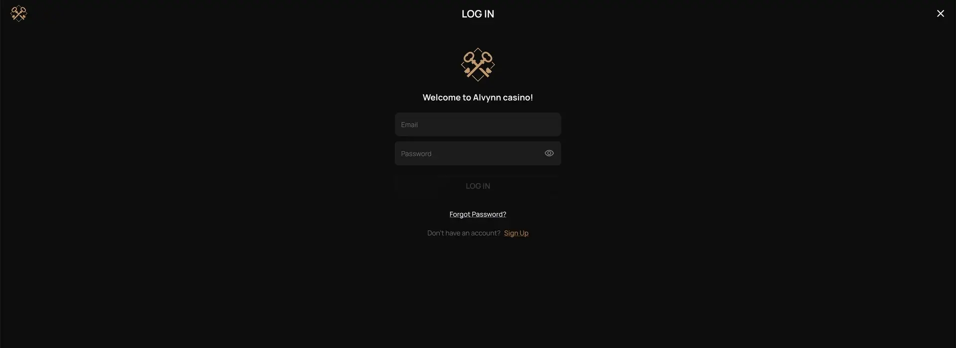 Alvynn casino login window